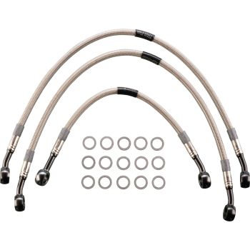 Stainless Steel Brake Line, Front, Transparent Coating (3-Line-Set) (Vehicle Type Approval)