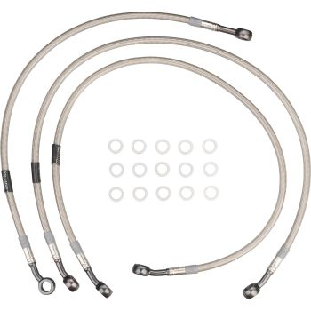 Stainless Steel Brake Line, Front, Transparent Coating (3-Line-Set) (Vehicle Type Approval)