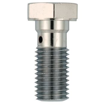 Banjo Bolt, M10x1.25, aluminium, chrome plated