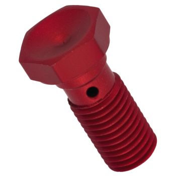 Banjo Bolt, M10x1.25, aluminium, red anodized