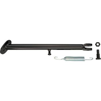 KEDO side stand set incl. bolt, nut and one spring (version WITHOUT deflector plate, for frames from 1980 and later with 12mm bore)