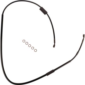 Steel Braided Brake Line, front, with certificate for registration, 138cm long, additional PVC protective coating