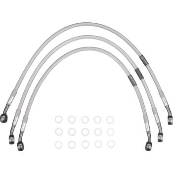 Stainless Steel Brake Line, Front, Transparent Coated (3-Line-Set) (Vehicle Type Approval)