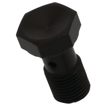 Banjo Bolt, M10x1.00, black anodized (particularly for BREMBO Calipers)