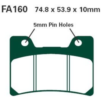 EBC Brake Pads, Front, Left/Right (Vehicle Type Approval)