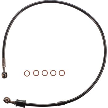 Stainless Steel Brake Line 'Bronco', black cover & fittings, incl. rubber guide, suitable for 2J4-, and 48T (Technical Component Report)