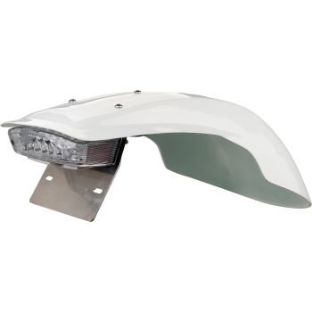 KEDO SuperMoto Rear Fender, White incl. Translucent LED-Taillight (Street  Legal) and Number Plate Bracket