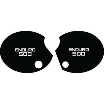 Side Cover Decal Set 'Enduro 500' Right & Left, White Lettering