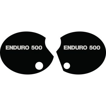 Side Cover Decal Set 'Enduro 500', right & left, black with silver lettering