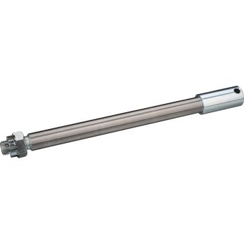 Front wheel axle made of high-alloy steel, heat-treated & galvanized, incl. crown nut for cotter pin lock