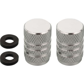Tyre Valve Cap, aluminium silver anodized, 1 pair