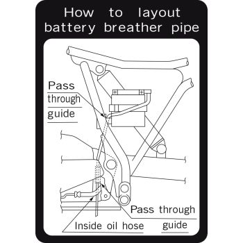 Notice Label for Battery Venting Hose, side cover left/inside