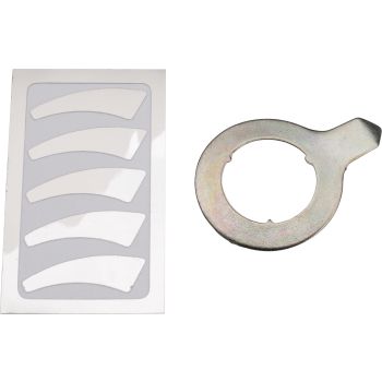 Wear Indicator for Brake Shoes, incl. 5 pieces of stickers SILVER, based on late XT brake anchor plate, alignment when installing new brake shoes