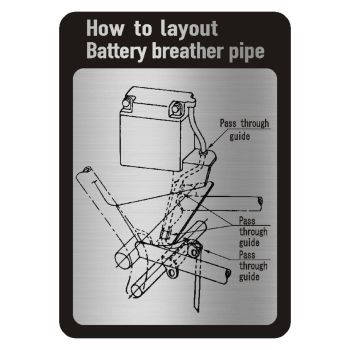 Information Sticker Routing Battery Breather Hose, black/silver, mounting point: side cover left/inside