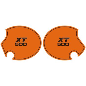 Side Cover Sticker Set 'New El Toro' / orange 'XT 500', 1 pair, right+left, lettering based on the US version of the TT from 1980