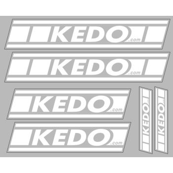 KEDO Sponsor Sticker Set 6pcs., white (background transparent)