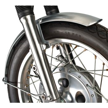 18' Aluminium Front Fender 'Long', Blank, incl. Brushed Aluminium Brackets