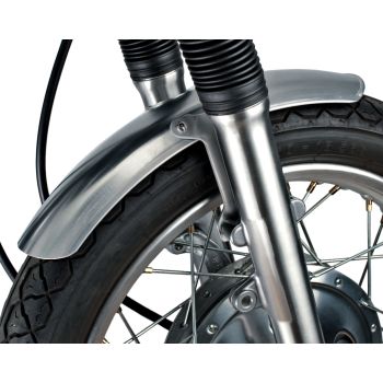 Aluminium Front Fender 'Shorty' for 18', Blank, incl. Brushed Aluminium Brackets