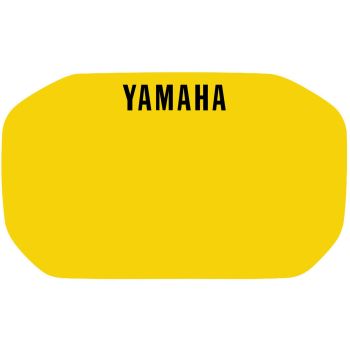 Decal Head Light Fairing, yellow with black YAMAHA logo (HD quality with protective laminate), suitable for items 29112RP/29467RP/29468RP