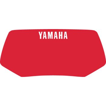 Decor for Headlight Cover, red with white YAMAHA lettering (HeavyDuty quality with protective laminate)