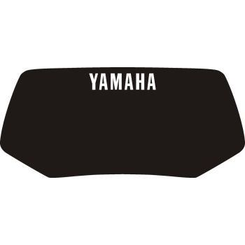 Decal for Headlight Fairing, black with white YAMAHA lettering (HeavyDuty quality with protective laminate)