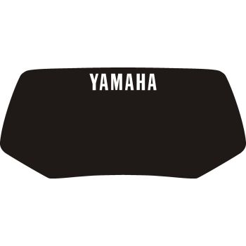 Decal for Headlight Fairing, black with white YAMAHA lettering (HeavyDuty quality with protective laminate)