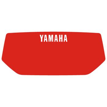 Decal Headlight Mask, red with white YAMAHA lettering (HeavyDuty quality with protective laminate) fits item 29451/29451RP/28656/28656RP