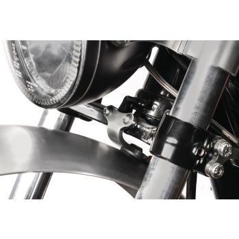 Scrambler Front Fender Bracket, stainless steel black, for DIY fender mounting (32mm distance yoke, 28mm distance fender mounting, each for M6)