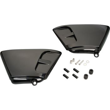 Side Cover Set Sixties Style, 1 Pair, ABS, black imbued (Sticker Set sold separately see Item 21212), incl. mounting set
