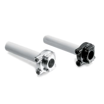 Throttle, Black, Medium-Fast Opener, Sleeve Length 130mm, for 2 Cables, matching cables see item 22447+22448 (90cm) / 22451+22452 (115cm)