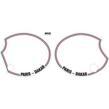 Side Cover Sticker 'Paris-Dakar', stripes blue/white/red, 1 pair,