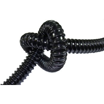 PVC Spiral Hose, 1 Meter, Black, with Incorporated Bend Relief, Inner Diam. approx. 19mm (fits e.g. Crankcase Vent.)