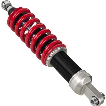 YSS Mono Rear Shock (Vehicle Type Approval), Red Spring, Rebound Adjustment 30 Clicks, Stepless Preload Adjustment, +/-5mm Height Adjustment