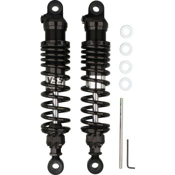 YSS BlackEdition Stereo Shock Absorbers with rebound adjustment, 1 pair, length 320mm, +10mm height adjustment, now with Vehicle Type Approval!