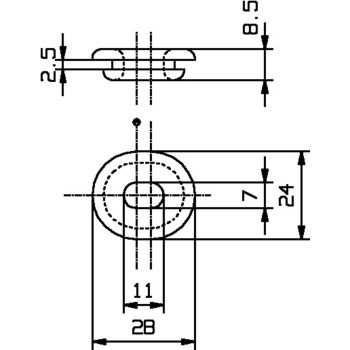 Rubber Damper Side Cover (Oval), approx. 11x28x8.5mm, OEM Reference # 90480-01401