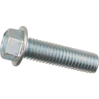 Screw M8x1.25 (30mm), similar OEM, hex head with collar, quality similar to 8.8, bright zinc plated, width across flats 10mm