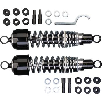 HeavyDuty Rear Shocks, 1 pair, 325mm, detachable cover, adjustable preload, recommended load 120kg+