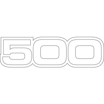 Emblem Side Cover '500' white, 1 Piece