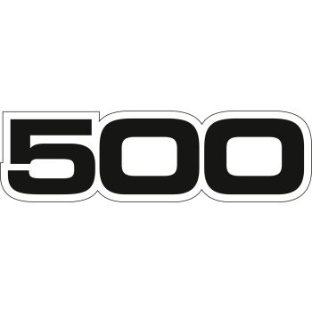 Emblem Side Cover '500' black, 1 Piece, RH/LH, with small transparent edge