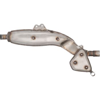 Replica Silencer, Stainless Steel, Not Treated, with Mounting Spots for Heat Shields (OEM Shape, Heat Shields not included)