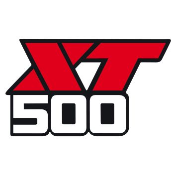 Fuel Tank Emblem / Logo 'XT500', Black/Red/White, 1 Piece, OEM reference # 56U-24161-00