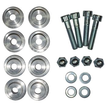 KEDO Footpeg Mount Bushings, Complete Set, Massive Aluminium, Replacement for Rubber Bushings #27114 and Bracket #27115 (Frame)