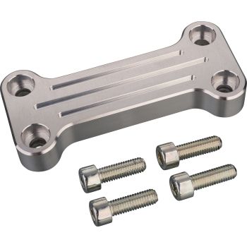 Handlebar Clamp Billet Aluminium, with milled grooves, incl. 4 bolts