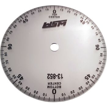 Degree Wheel, diameter 155mm, transparent with scratchproof lettering and centre hole