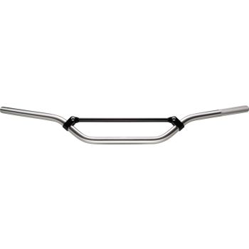 Aluminium Handlebar 'Enduro', High Type, Severe Offset, (Screwed-On Strut), Silver, (W:H:D) 800x162x117mm