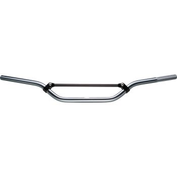 Aluminium Handlebar 'Enduro', High Type, Severe Offset, (Screwed-On Strut), Titanium Coloured, (W:H:D) 800x162x117mm