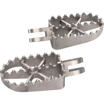 KEDO Toothed Driver's Footpegs, 1 Pair, Enduro-Style. Tread approx. 46x84mm.