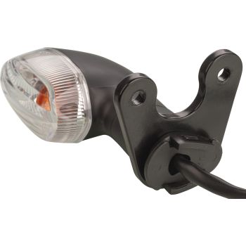 Indicator Bracket for YAMAHA Indicators, fits together with our number plate bracket item 31081, aluminium black plastic coated, 1 pair