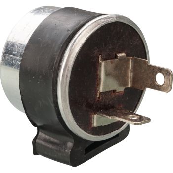 Flasher Relay, 12V, 2 Pin, Mechanical (with rubber bracket); diameter 30/33mm