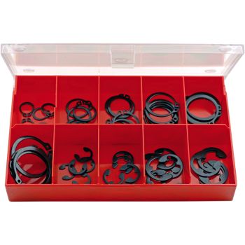 KEDO Circlip Set 7-30mm, 10 Sizes/ 2 Shapes, 5 Pieces each